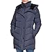 Calvin Klein Damen Winter Puffer Coat - Gemütliche Faux Sherpa Gefütterte Kapuze mit eingesetztem Lätzchen, Lange Steppjacke, Marineblau, M