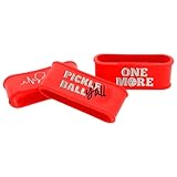 Palms-O-Aces Pickleball Paddle Grip Bands | Personalized Name Tag | Custom Handle Grip Bands | Silicone Non-Slip Racket Handle Wrap | Paddle Overgrip Wrap | Pickleball Paddle Accessories | Red 3C
