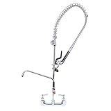 Ridgeyard Commercial Wall Mounted Pre-Rinse Faucet, 44' Height Stainless Steel Flexible Kitchen...