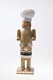 Clever Creations Traditional Christmas Gingerbread Man Nutcracker White Chef's Hat | Graham Cracker S'More Base | 14
