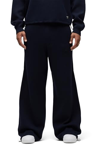 Pantalon décontracté homme Hudson Jrue à coupe large en maille confortable noire
