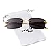ADE WU Vintage Rimless Sunglasses Retro Luxury Gold Metal Frameless Rectangle Colored Lens Sun Glasses