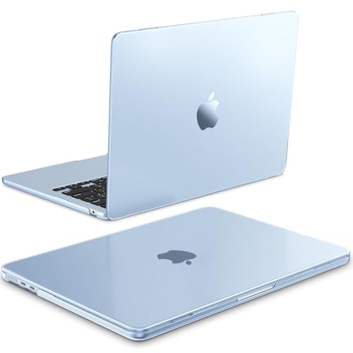 Fintie Hülle Kompatibel mit MacBook Air 13.6 Zoll M4 M3 M2 A3240 A3113 A2681 (2025-2022), [100% Entspricht der Offiziellen Farbe] Premium Ultradünne Matte Hartschale Schutzhülle, Himmelblau