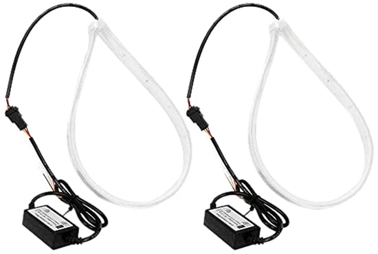 Image of UBH Universal Flexible DRL LED Strip Light Waterproof Daytime Running Head Lamp Tube for Motorcycle, Bike, Car, SUV (61cm, White, 2 PCS)