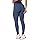 SELENE Calça Legging Academia Fitness Microfibra Poliamida Sem Costura Cintura Alta Feminino, Azul Jeans Mescla, GG