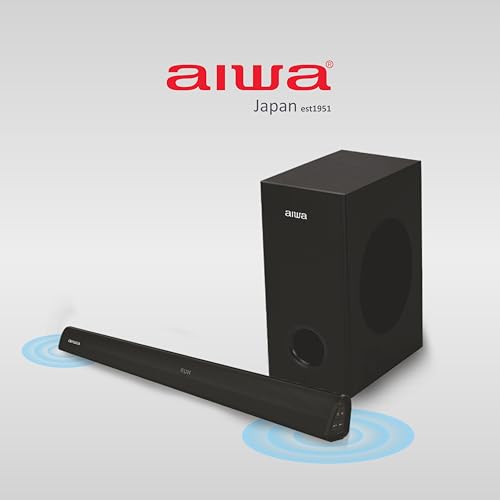 Image of Aiwa Signature Sound | Soundbar with Bluetooth V5.3 and Powerful Bass, 5.25 Inches Subwoofer, 2.1 Channel with Remote Control, SD Card HDMI AUX USB 120W Surround Sound | KANDO - AW-SSB120 (Black)