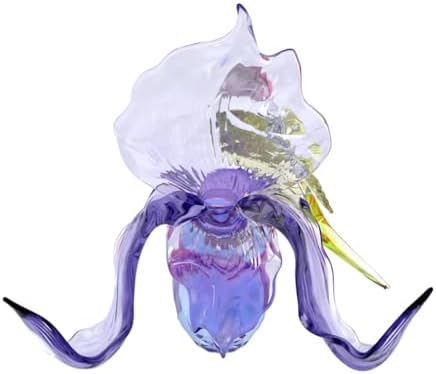 Detailed shot of the multi-faceted crystals and lacquered metal base of the Swarovski Idyllia sculpture.