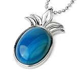 WUTIANBAO Delicado Collar Mujer Collar De Plata Con Colgante Fruta Piña Vintage Para Mujer Joyería Moda(Blue)
