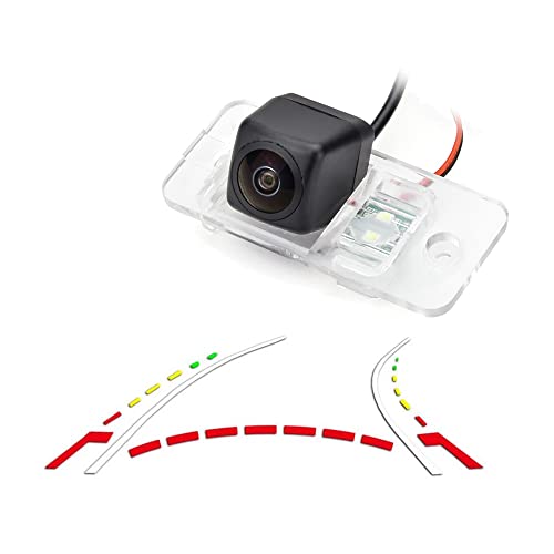 Image of Vlicevrn HD Fisheye Vehicle Car Rear View Camera Dynamic Trajectory Tracks Line Night Vision Backup Parking Camera for Audi A3 /S3 A4 /S4 A5 /S5 A6 /S6 A8 (Fisheye Dynamic)