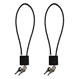 TaShow Gun Locks, 2 Pcs Heavy Duty Steel Gun Lock Cable with Covered Body and Universal Fit, Cable Locks with Keys and Unauthorized Protection for Most Pistols, Rifles, Short Guns, and Airsoft Guns