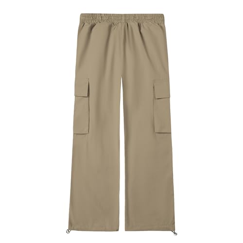 Cromoncent Boy Lightweight Y2K Parachute Pants with Pockets,6-14 Years2