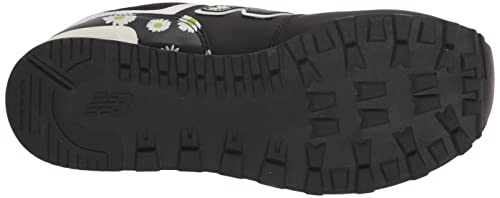 New Balance Kid's 574 V1 Flower Power Lace-Up Sneaker, Black/Lemonade, 7 Big Kid #TOP3