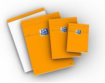 OXFORD Pack of 10 Orange A6 Small Squares Notepads 5mm 80 Sheets Stapled Cover Coated Orange
