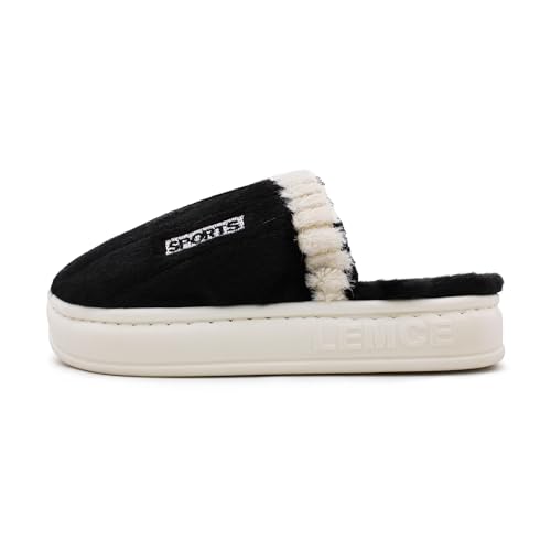 Image of VRITRAZ Men's Plush Winter Slippers | Soft Furry Lined Indoor Slides | Warm Comfortable Anti-Slip Home Footwear
