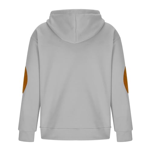 Men'S Quarter Zipper Hoodie Adjustable Drawstring With Kangaroo Pocket Autumn Winter Casual Solid Sweatshirt4