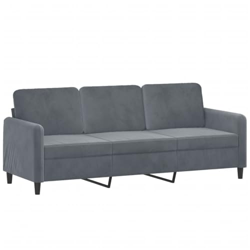 MOBCANT 3-Sitzer-Sofa mit Hocker Dunkelgrau 180 cm Samt Wohnlandschaft Couch Couchgarnitur Schlafcouch für Schlafzimmer Empfangsraum Wohnzimmer Büro – Bild 6