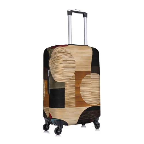 Brown And Tan Elastic Travel Luggage Cover, Washable Spandex Suitcase Protector, Anti-Scratch Fits 18-32 Inch3