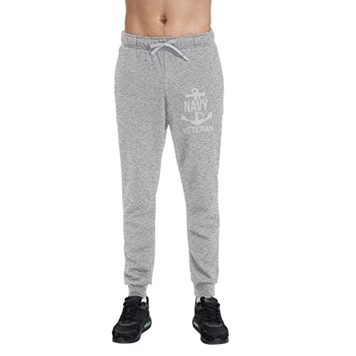 Mortgats GRAY-34 Mens Jogger Sweatpants Us Navy Veteran Military Mens Jogger Elastic Waist Pajama Pants thumb #2