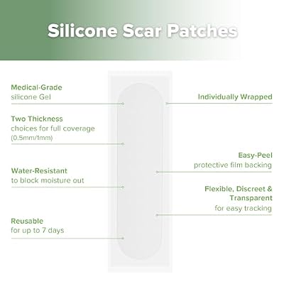haakaa C Section Scar Silicone Strips, 0.5mm & 1mm Medical Grade Silicone Scar Treatment for Postpartum Recovery, Reusable Silicone Scar Sheets for C-Section & Surgery Scars, Includes Storage Board