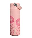 STANLEY IceFlow Flip Straw 2.0 Water Bottle 24 oz | Built-In Straw with Larger Opening | Lightweight and Leak Resistant | Insulated Stainless Steel | BPA-Free | Sorbet Garden
