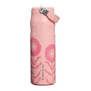 STANLEY IceFlow Flip Straw 2.0 Bottle, 24 oz, Sorbet Garden | Easy Carry Handle | Twist On Lid and Flip Up Straw | Lightweight Water Bottle | Insulated Stainless Steel | BPA-Free