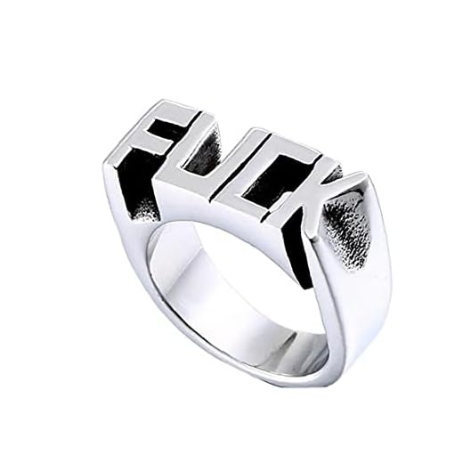 Män Ringer Punkring För Män Rostfritt Stål Brev Graverade Design Män Ringer Coola Smycken Ring Presentstorlek 8