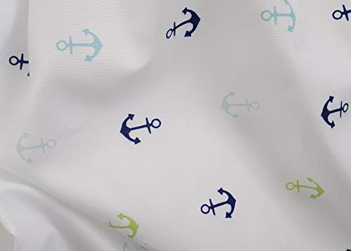 Elite Home 90 Gsm Microfiber Coastal Beach-Themed Printed Sheets & Pillowcase Sets, Full, Anchors Blue #TOP4