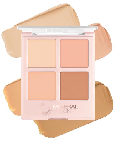 Mineral Fusion Makeup Cream Concealer Eye Palette Quad - 4 Light to Neutral Shades - Indulgence -...