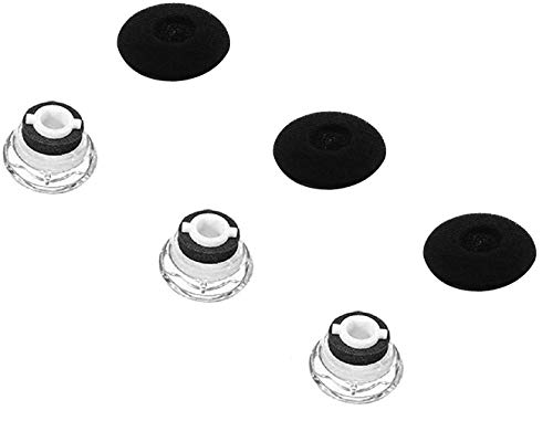 JNSA Eartips Replacement Ear Tips Kits Earpads Foam Set Cushion Compatible with Plantronics Voyager Legend, 5200, 5220, 5210 Series Headphone, Eartip with Foam Cover 3 Sets,Small Size,Clear