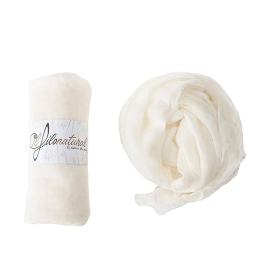 Châle foulard pareo lino femme grand format 100 % lin nacré frangé