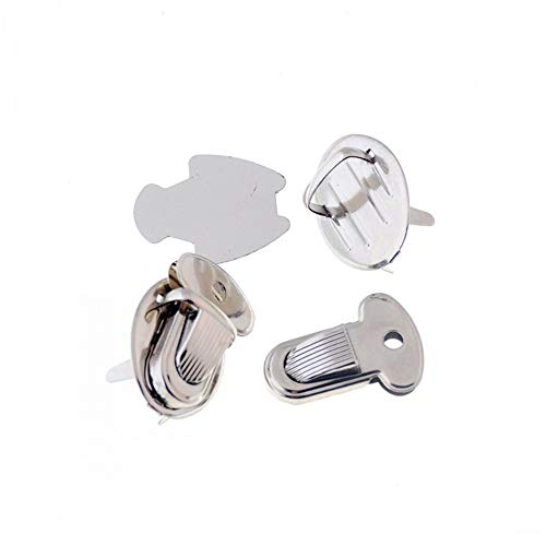 TANGJIANCHENG 10 Ensembles Crochet Boîte métal clenches Fermoir Sac boîte Postale Bourse de Verrouillage Ton Argent 35x25mm J3420 – vue 4