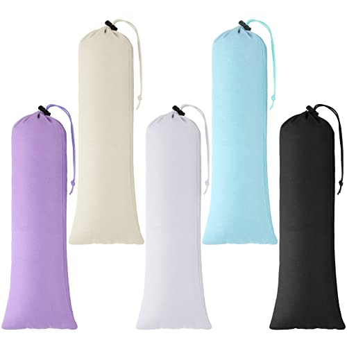 5 Pcs Cotton Bolster Cover with Drawstring Closure Decorative Bolster Pillowcase Soft Cylinder Pillow Case Cover for Massage Table Bolsters, 6 x 27 Inches
