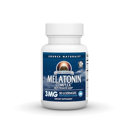 Source Naturals Sleep Science Melatonin Complex, with GABA, B-6 & More, 3 mg - Non Habit Forming - 50 Peppermint Flavored Lozenges Source Naturals Sleep Science Melatonin Complex, with GABA, B-6 & More, 3 mg - Non Habit Forming - 50 Peppermint Flavored Lozenges
