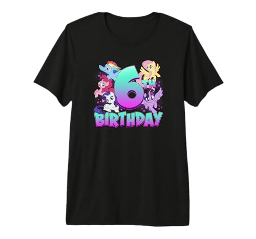 T-shirt My Little Pony 6th Birthday, le cadeau parfait pour une fête d'enfants réussie