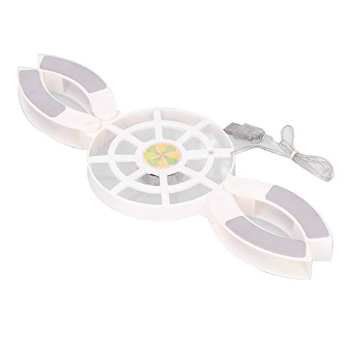 PC Cooler Cooling Pad, Folding Laptop Cooling Pad, Luminous USB Portable Cooler Fan for Students & Business Man (White) miniatura 3