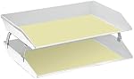 Acrimet Facility 2 Tier Letter Tray, Side Load, Letter Size/A4, Desktop File Organizer, Plastic (White Color)