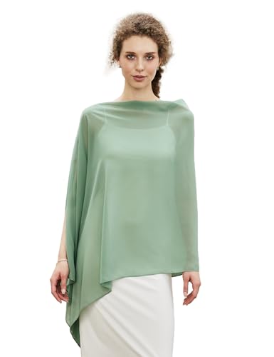 Chiffon Cape Shawl Wrap Scarf 3 Ways to Wear Elegant Sheer Capelet for Evening Dresses Weddings Parties