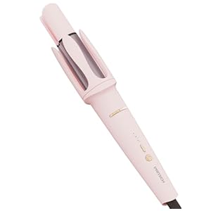 Automatic Curling Iron 1 1/4 Inch, Rotating Ionic Hair Curler Wand with 3 Temperatures, Anti-Scald, Auto Shut-Off Spin Iron for Hair Styling, Pink