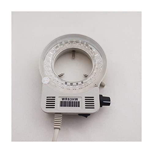 Microscope 56 LED Microscope Brightness Adjustable Blue White Ring Light Illuminator Lamp(White Shell)