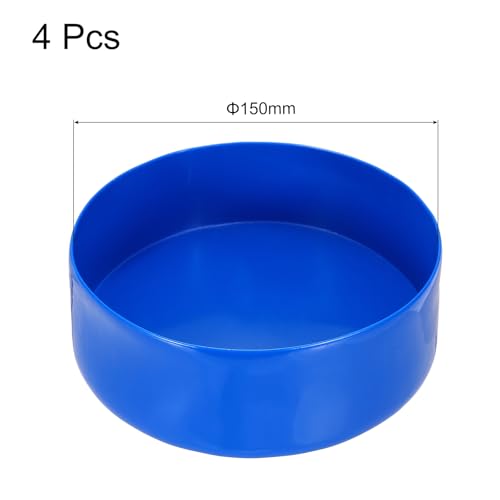 Image of uxcell 4pcs Rubber End Caps 150mm(6 Inch) ID Vinyl Round End Cap Cover Screw Thread Protectors Blue, 50mm Height