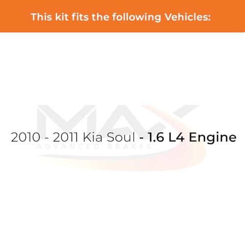 Image of Max Advanced Brakes Front & Rear Brake Kit Compatible With 2010 2011 Kia Soul w /1.6 L4 Engine Replacement Premium OE Disc Brake Rotors and Ceramic Brake Pads