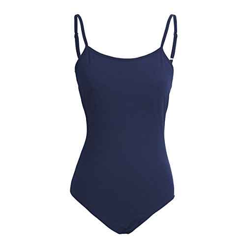 Inlzdz - Maillot de gimnasia para mujer, diseño de ballet, Mujer, color azul marino, tamaño M