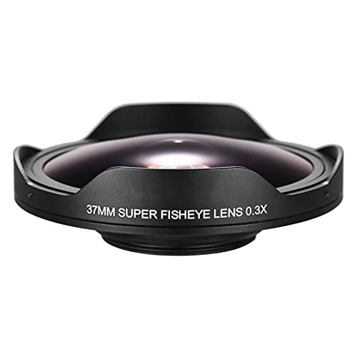 Sunydog 37MM 0.3X HD Ultra Wide Angle Fisheye Lens with Hood Replacement for Camcorders