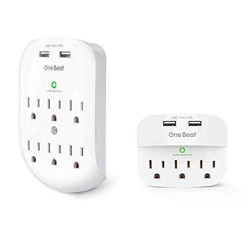 Surge Protector Bundle, 6 Outlets and 3 Outlets Multi Plug Outlet Extender with 2 USB Wall Charger, 490 Joules, ETL, UL Listed Outlet Adapter for Home, Office