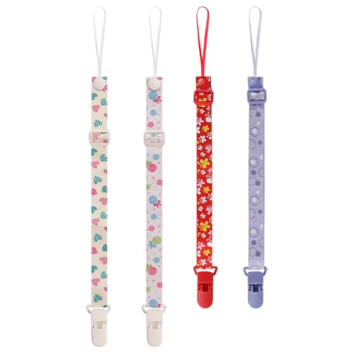 Image of SNOWIE SOFT 2Pcs Silicone Pacifier Clip Chains with Safe Pacifier Clips, BPA-Free, Baby Soother Link Straps for Boys & Girls, Prevents Dropping