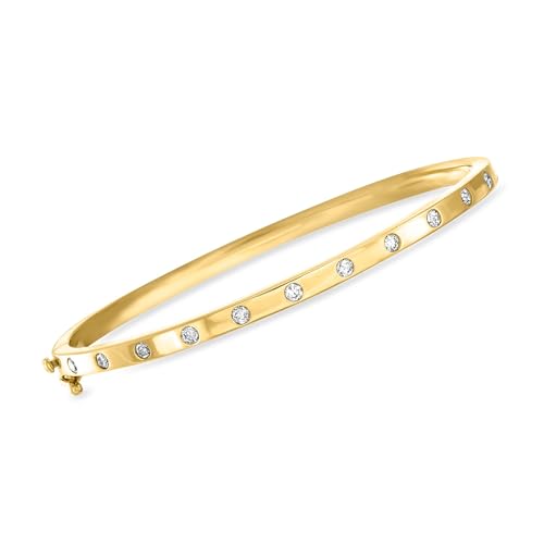 Ross-Simons 0.50 ct. t.w. Diamond Dotted Bangle Bracelet in 14kt Yellow Gold