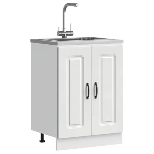 Uso modulare della cucina: questo mobiletto bianco può essere facilmente combinato con altri mobili da cucina, sia come parte di un angolo cottura che singolarmente sotto un piano di lavoro. La consegna viene effettuata senza piano di lavoro per la progettazione libera.
