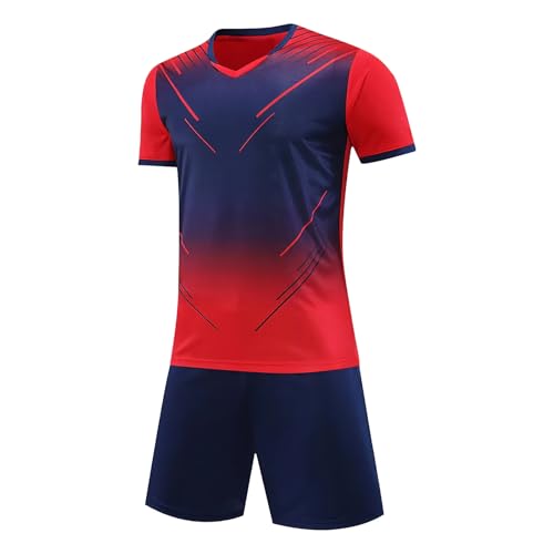 Hoseay Maillot de Foot Garçons, Séchage Rapide Ensemble Tenue Football, Respirant T-Shirt et Shorts Deux Pièces Survêtement, Vêtements de Sport Basketball pour...