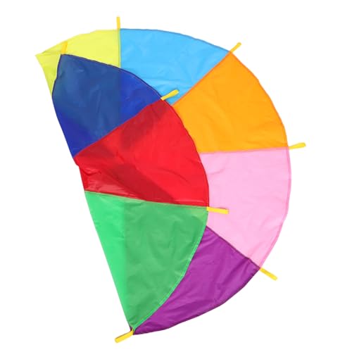 HOOTNEE Rainbow Gym Parachute for Teamwork Drills Boys and Girls Fitness Coordination Games for Schools and Camps Promotes Interactive Play and Communication Skills