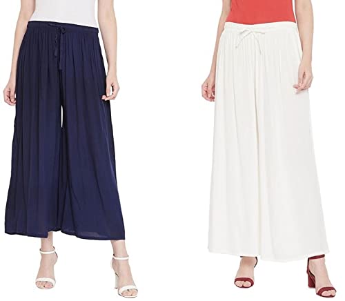 Women Cotton Regular Fit Wide Leg Palazzo Pants Combo -